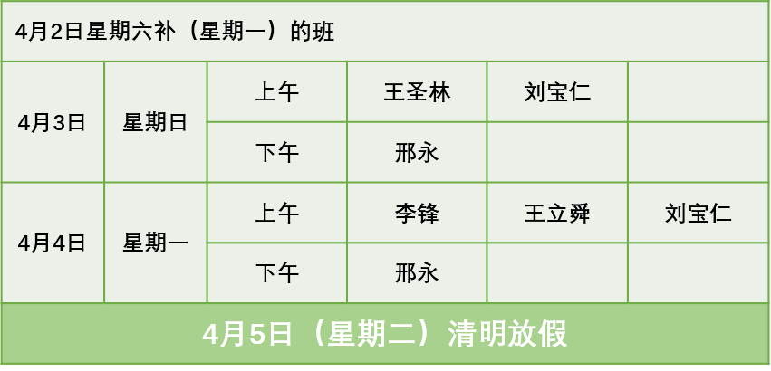 【放假通知】北医三院骨科清明节假期安排