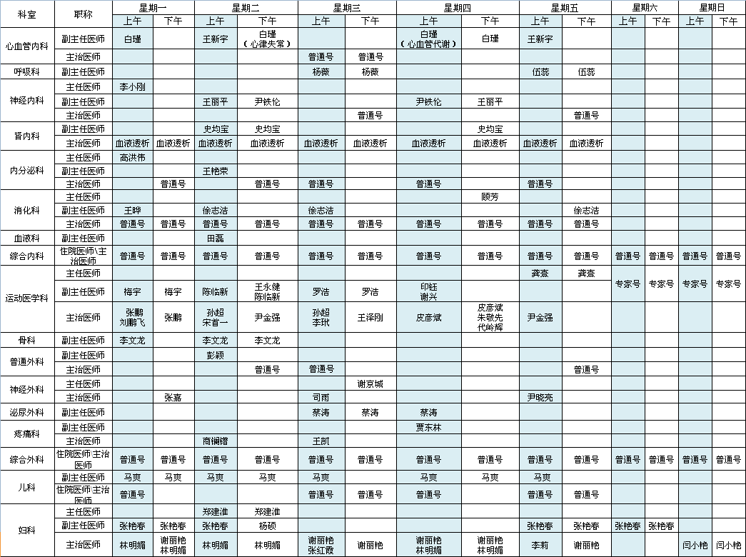 首都机场院区2021年10月出诊安排